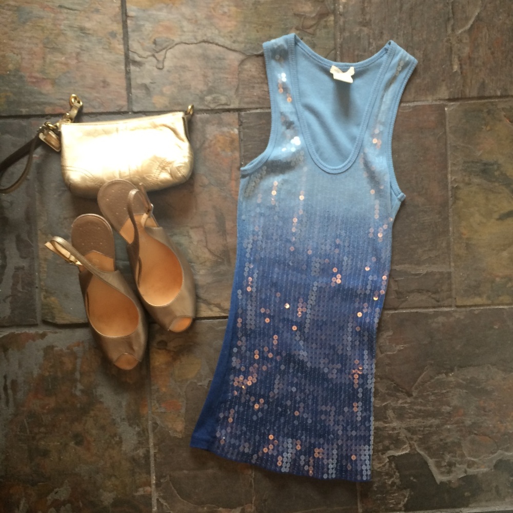 Maurices Blue Ombre Sequin Tank